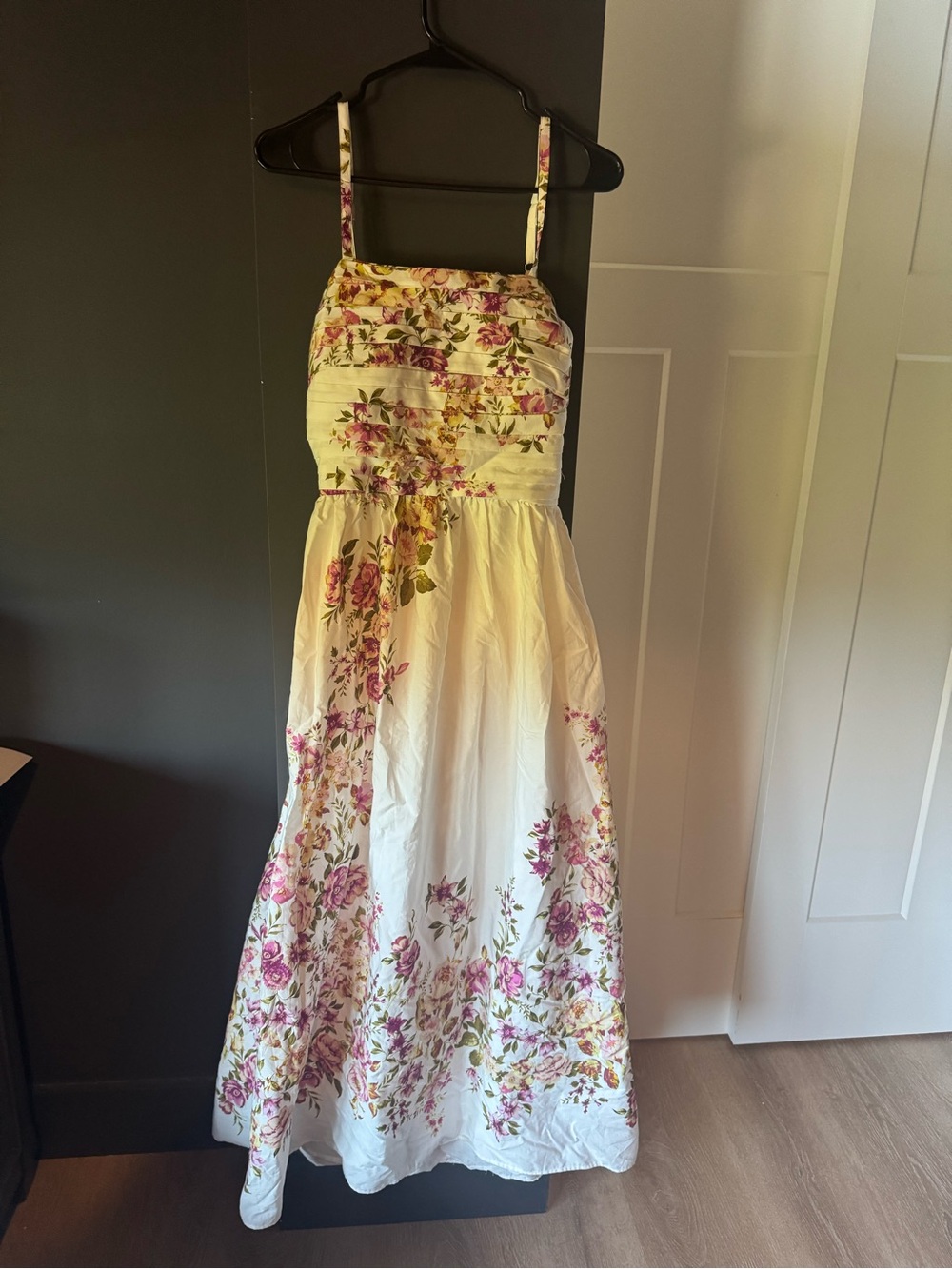 1. State White Maxi Dress with Pink Floral Print